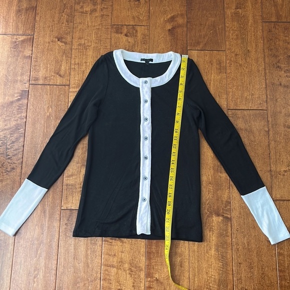 ATM Anthony Thomas Melillo Knit Contrast Sweater Cardigan   Size XS - Picture 11 of 14